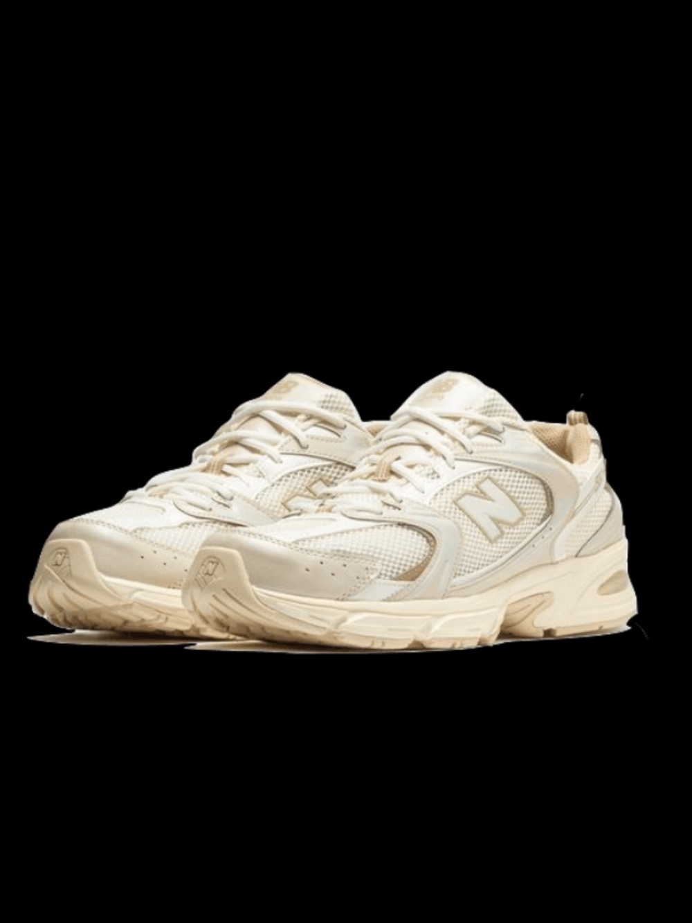 New Balance 530 Beige Angora Off-White/Tan Mesh Trainer Sneakers - Picture 5 of 12